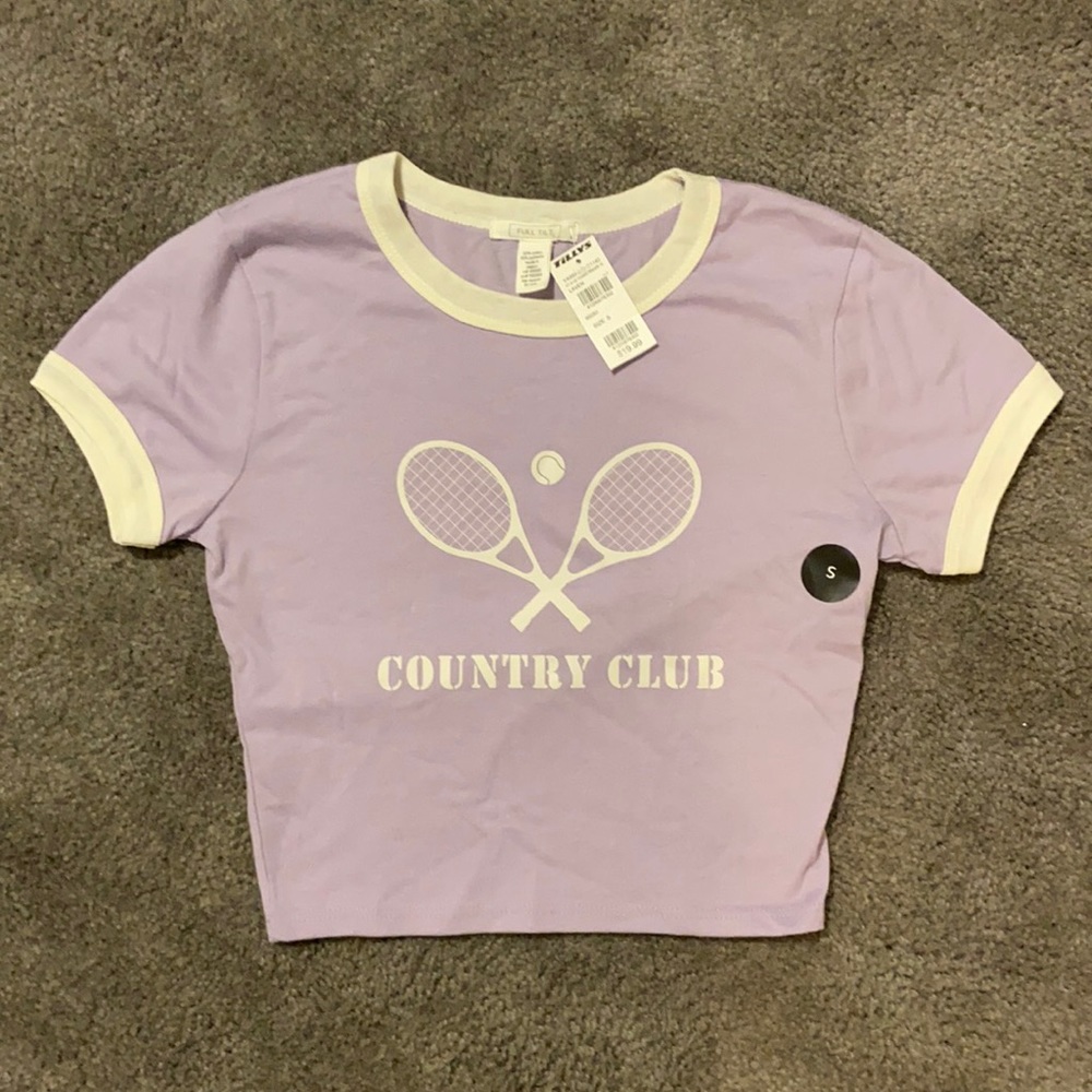 NWT Full Tilt Country Club Tennis Short Sleeve Crop Top